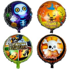 12Pcs Happy Halloween Aluminum Foil Skell Pumpkin Spider Haunted House Party Supplies Decoration