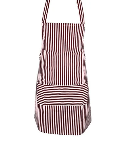 Blue Red White Stripe Men Women Kitchen Cooking Catering Restaurant Waitress Chef Cooking Work Garden Apron Bib With Pockets