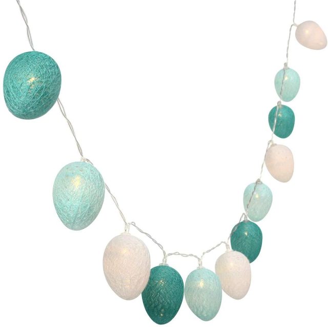 3M/10Ft Mix-color 30 Cotton Egg LED Easter Xmas Wedding Battery Operated String Fairy Light