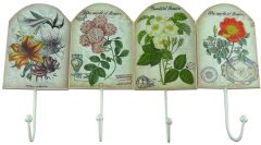 GardeningWill Vintage Garden Style Iron Hook Hand-painted Wooden Hook Home Decoration