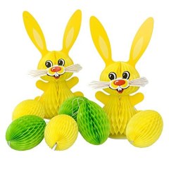 Set of Easter Bunny Eggs Paper Ornament Children Gifts Party Decorative