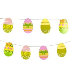 2Pcs Colorful Easter Eggs Paper Hanging Buntings Garland Banner String Party Flag Decorative