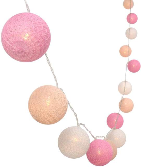 3M/10Ft 30 Colored Cotton Ball LED Xmas Wedding Battery Operated String Fairy Light