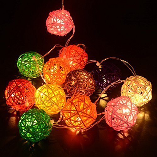 10FT/3M 30LED Battery Operated Rattan Ball LED String Fairy Light