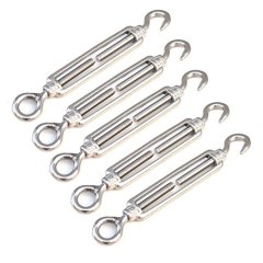 Pack of 5 Stainless Steel 304 Hook & Eye Turnbuckle Wire Rope Tension