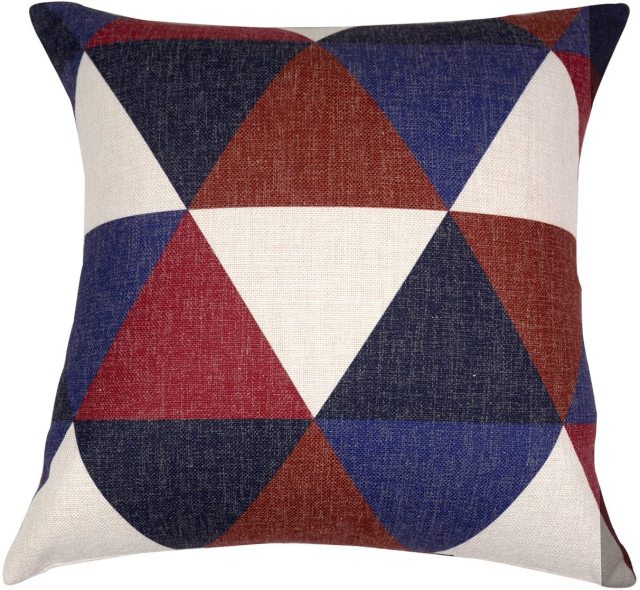 New Colorful Classic Plaid Sofa Cushion Cover Throw Pillow Case Cotton Linen 22 Inch Decor