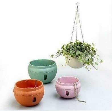 3L Self-watering Hanging Plastic Planter Hanging Chain Hook for Garden Home Yard