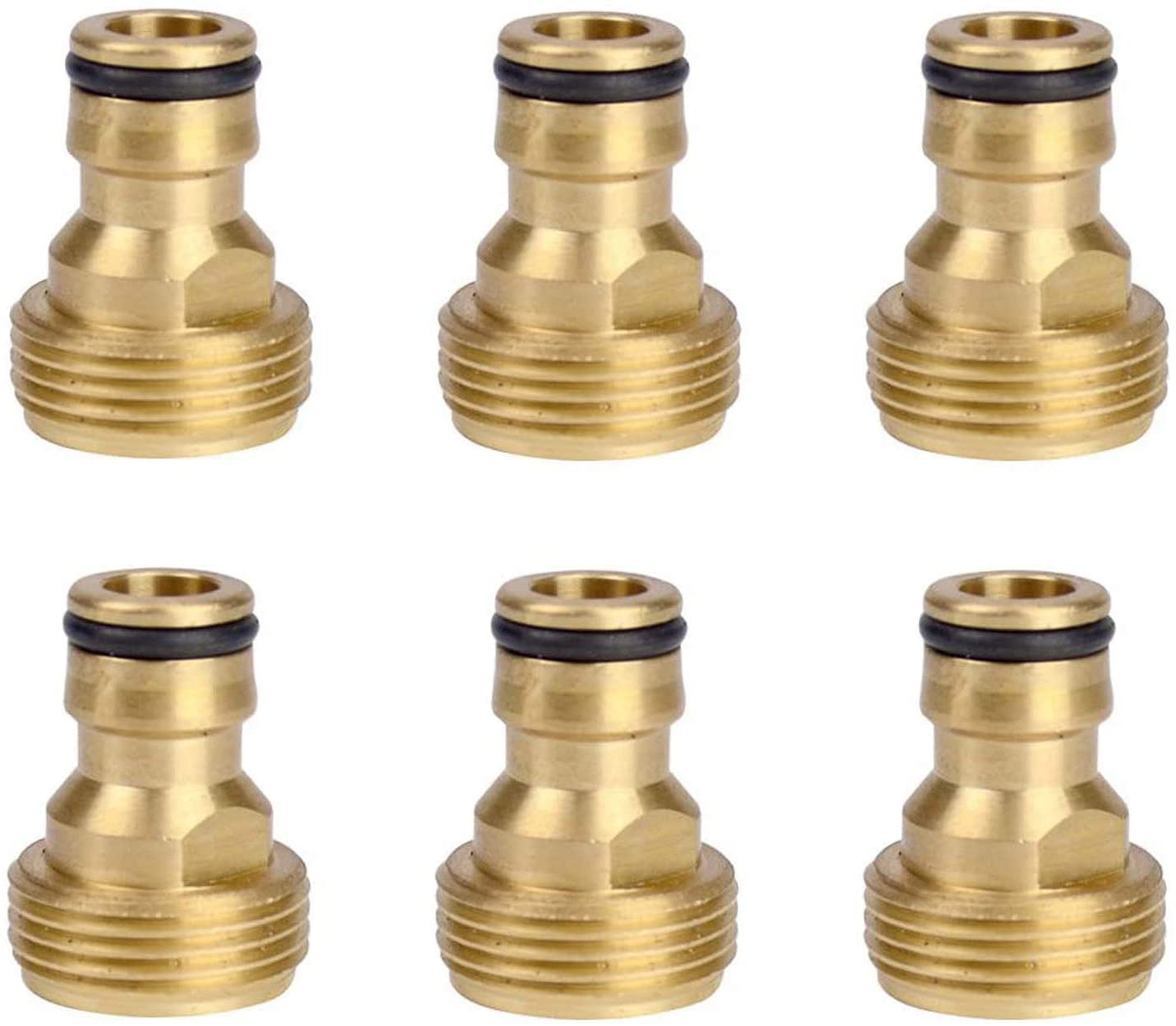 6Pcs Brass Garden Lawn Water Hose Pipe Fitting Connector