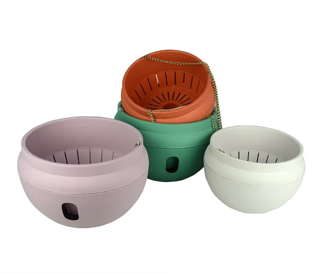 3L Self-watering Hanging Plastic Planter Hanging Chain Hook for Garden Home Yard