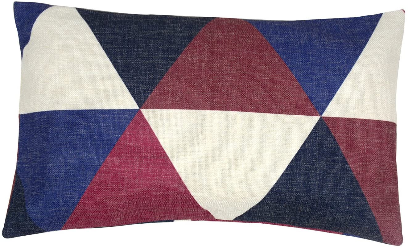 New Colorful Classic Plaid Sofa Cushion Cover Throw Pillow Case Cotton Linen 14"x20" Decor