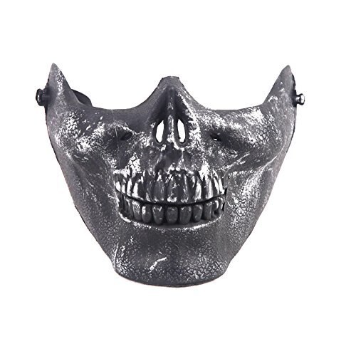 Skull Skeleton Half Face Protect Airsoft Mask For Halloween Decoration