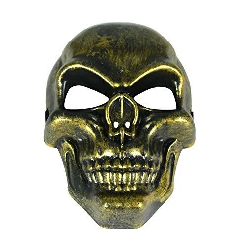 Skull Skeleton Face Golden Mask For Halloween Easter Decoration