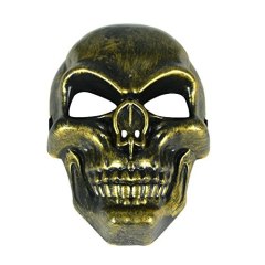 Skull Skeleton Face Golden Mask For Halloween Easter Decoration