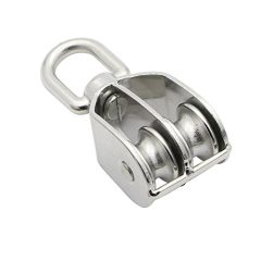 Stainless Steel Double Pulley Block Universal Head Lifting Crane For Home Garden Yard
