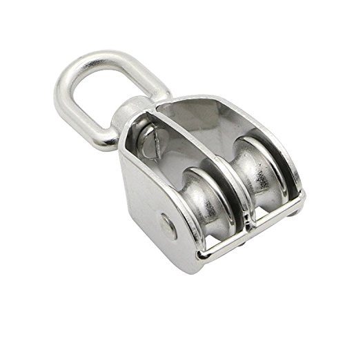 Stainless Steel Double Pulley Block Universal Head Lifting Crane For Home Garden Yard