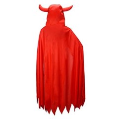 Custome Red 47" Devil Angular Hooded Cloak Cape Vampire Demon For Halloween Party