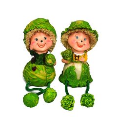 Set of 2 Large Garden Home Yard Resin Crafts Ornaments Garden Yard Home Gift Cabbages Pendant Suspending Doll
