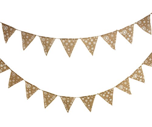 Linen Snowflake Hanging Buntings Garland Banner String Party Pennant Flag Decorative