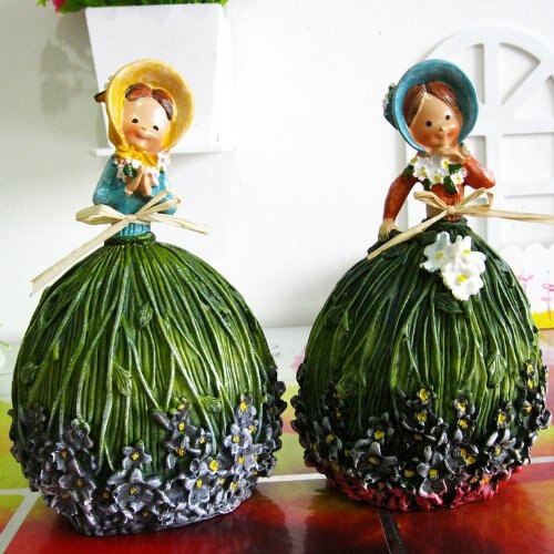 Big Resin Village Style Beautiful Lavender Faery Girl Decoration for Garden Home Yard Ornaments Gift Decorative Craft