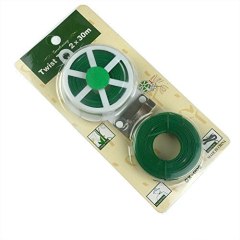 2Pcs 100Ft/30M Light-Duty Soft Green Package Multi-purpose Gardening plant Twist Tie with Cutter