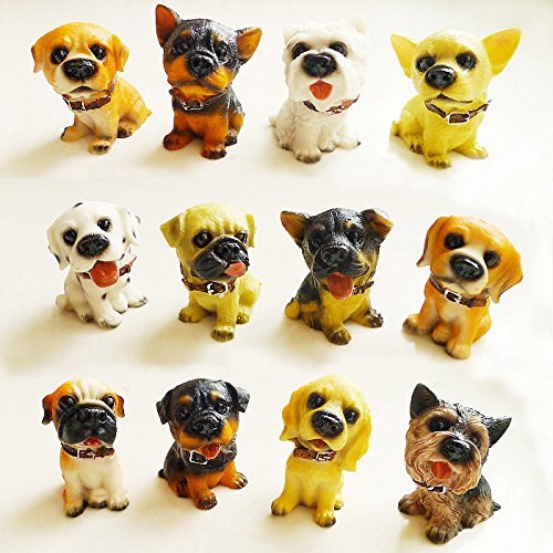 12pcs Puppy Pet Mini Ornament Dog Figure Resin Statue Detailed Collectable Gift