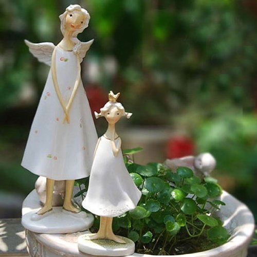 Garden Resin Angel Mother Daughter Ornaments Guard Your Garden Home Desk