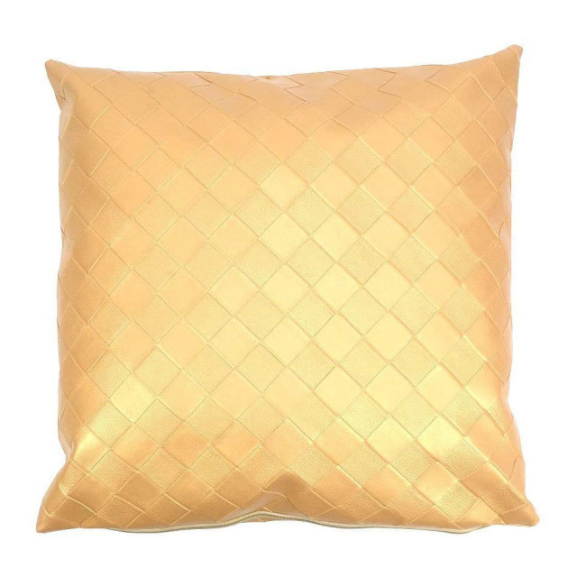 17 Inch Indoor/Outdoor PU Waterproof Grid Cushion Throw Pillow Sofa Living Home Decoration