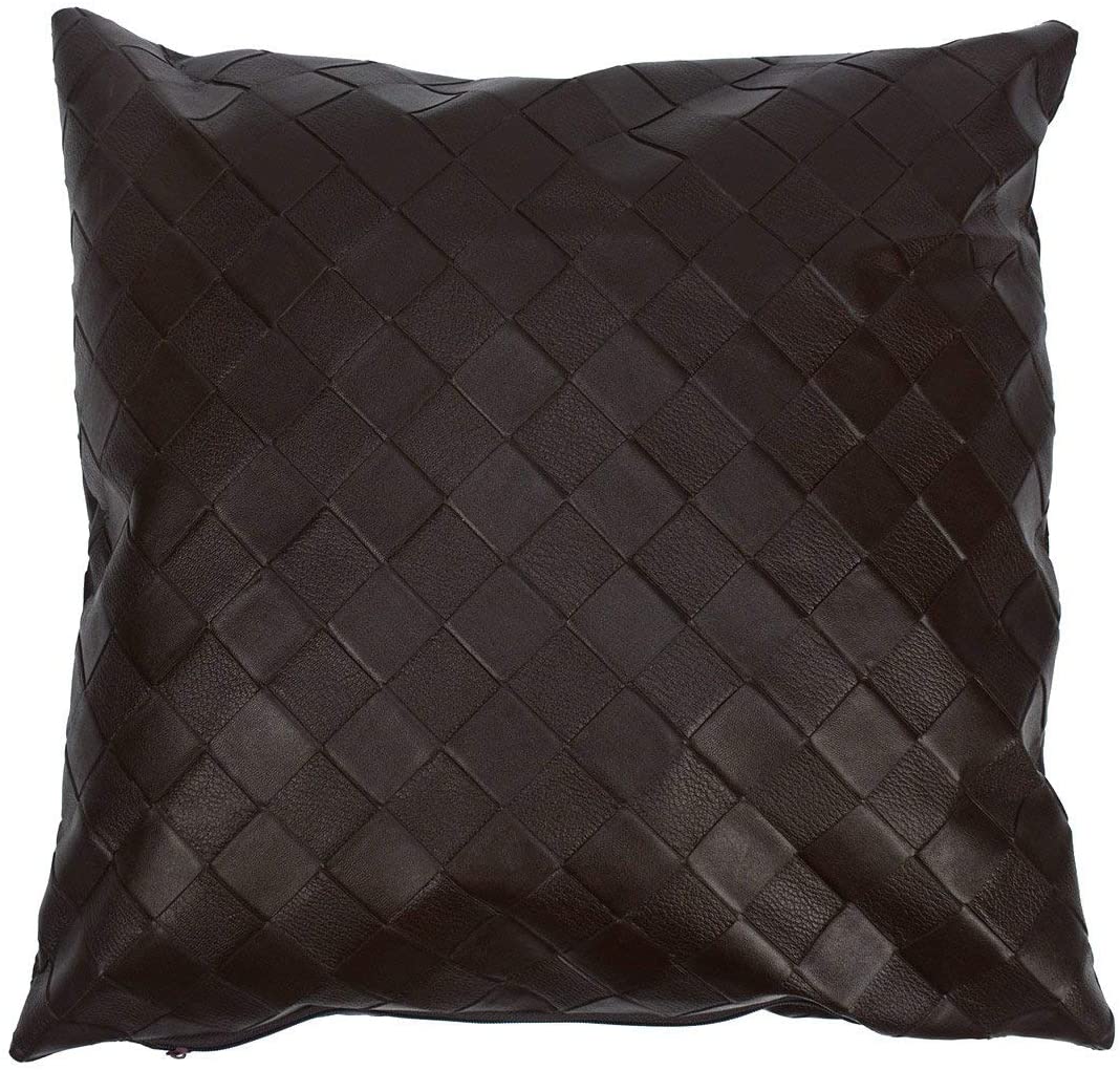 17 Inch Indoor/Outdoor PU Waterproof Grid Cushion Throw Pillow Sofa Living Home Decoration