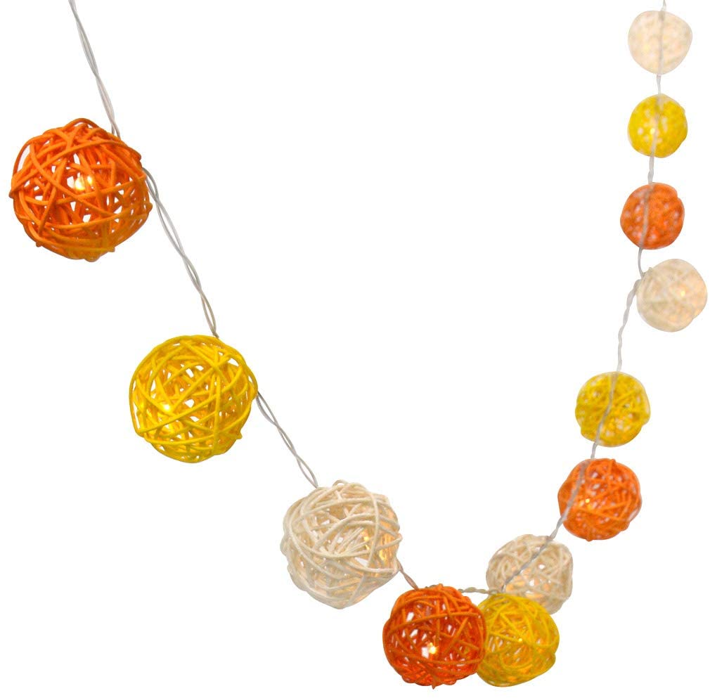 14FT/4M 40LED Battery Operated Rattan Ball LED String Fairy Light