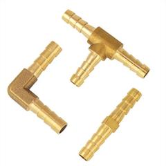 Pack of 15 Brass Barb 1/4 Inch 90 Degree Elbow, Straight Coupling, Tee Coupling Fitting Mender Garden Hose Air Water Fuel Oil