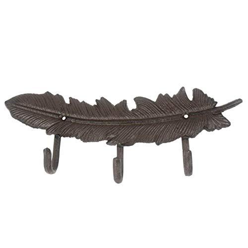 Garden Vintage Feather Shape Wall Door Hook Hanger Bag Key Hat Hanging Hooks Yard Decoration