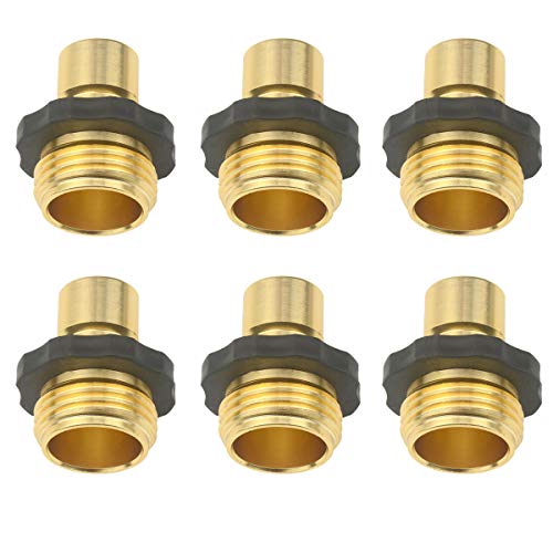 6Pieces Aluminum 3/4" Male Garden Hose Quick Connector with Washers