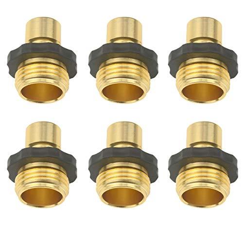 6Pieces Aluminum 3/4" Male Garden Hose Quick Connector with Washers