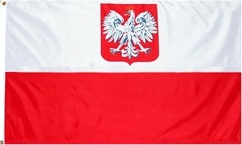 2 Pieces Poland "State/Ensign Eagle" Flag: 3x5 foot Poly