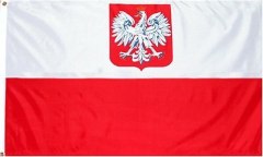 2 Pieces Poland "State/Ensign Eagle" Flag: 3x5 foot Poly