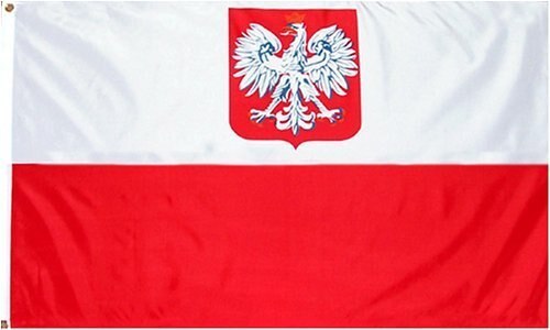 2 Pieces Poland &quot;State/Ensign Eagle&quot; Flag: 3x5 foot Poly