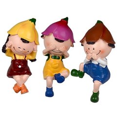 Set of 3 Garden Home Yard Ornaments Gift Decorative Colorful Cartoon Resin Doll Furnishing Decoration Gifts