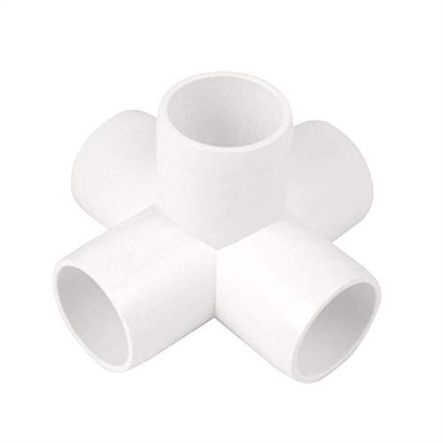 5 Way 3/4 Inch Tee PVC Fitting Build Heavy Duty Greenhouse Frame Furniture Connectors (Pack of 4)