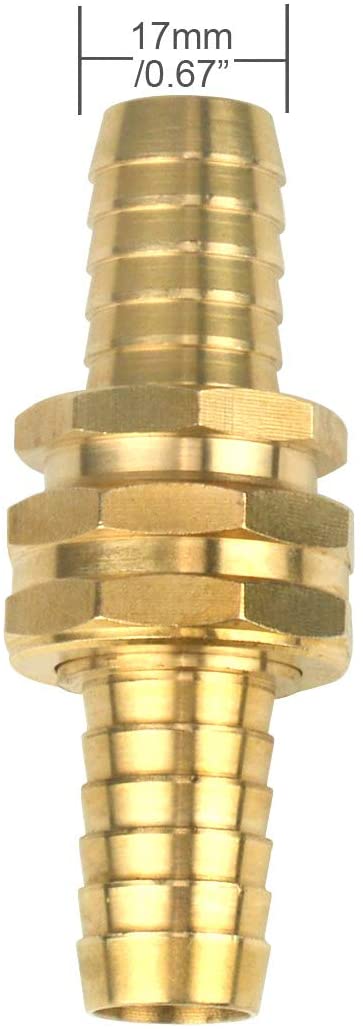 3Sets Solid Brass Thicken 5/8" Garden Hose Mender End Repair Male Female Connector with Stainless Clamp