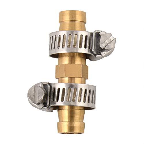 10 Pack Brass Barb Straight Joiner 3/8" Hose Fitting Air Water Repair Splicer Mender with Clamps