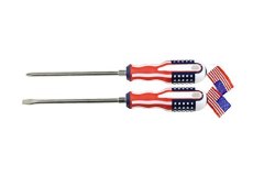 2Pcs 6MM The American Flag Style Hand Tools Straight And Cross Head Magnetic Screwdriver Set