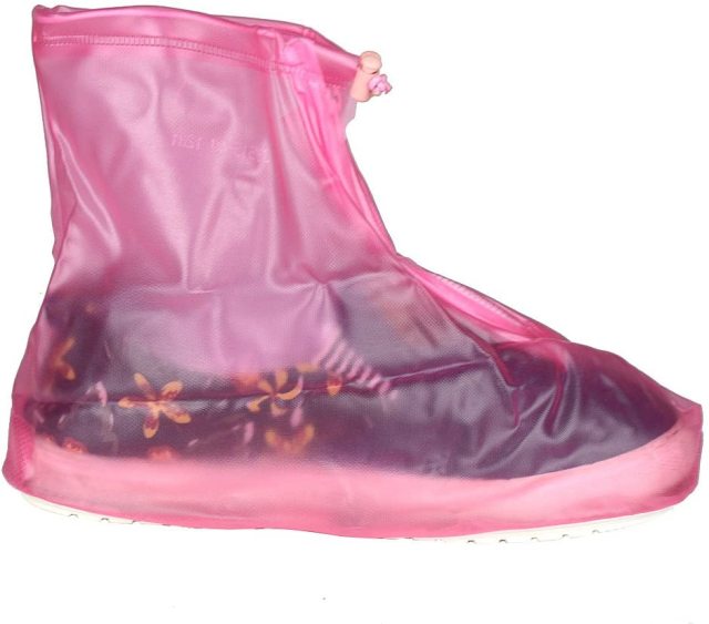 Fahsion Reusable Waterproof Slip-resistant Thicken Sole Reusable Zippered Shoes Boots Cover For Women Girls