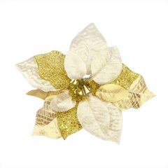 Gardening Will Pack of 12 8 Inch Glitter Artificial Christmas Flowers Xmas Tree Wreaths Decor Ornament