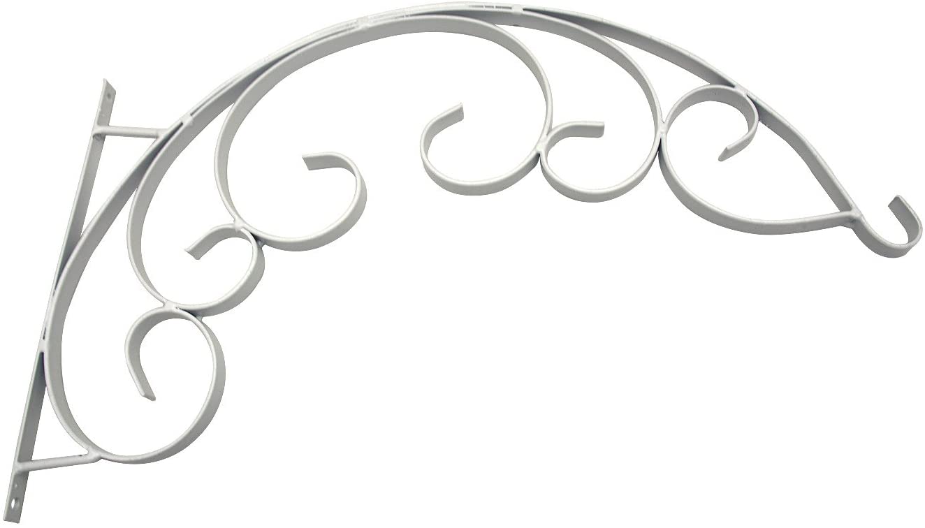 Black/White Iron Flower Pot Plant Basket Wall Hanging Holder Rack Bracket