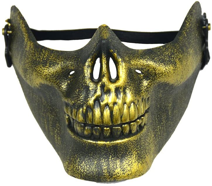 Skull Skeleton Half Face Protect Airsoft Mask For Halloween Decoration