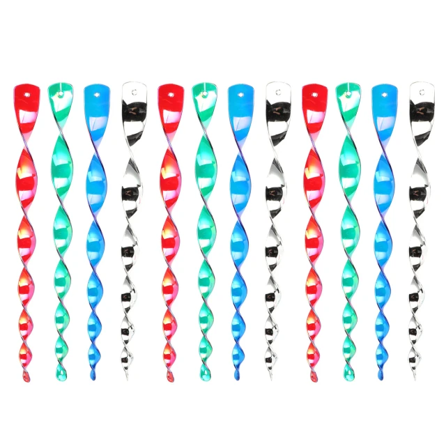 12Pcs Spiral Shape Hanging Reflective Bird Scare Repellent Rods for Garden Yard Spike Pest Control Bird Repellent