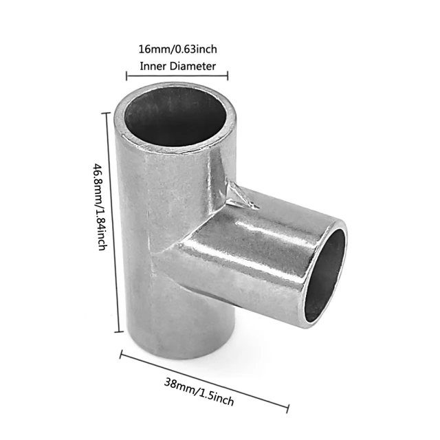 3 Way Tee 16mm PVC Fitting Build Aluminum Heavy Duty Greenhouse Frame Furniture Connectors (Pack of 12)