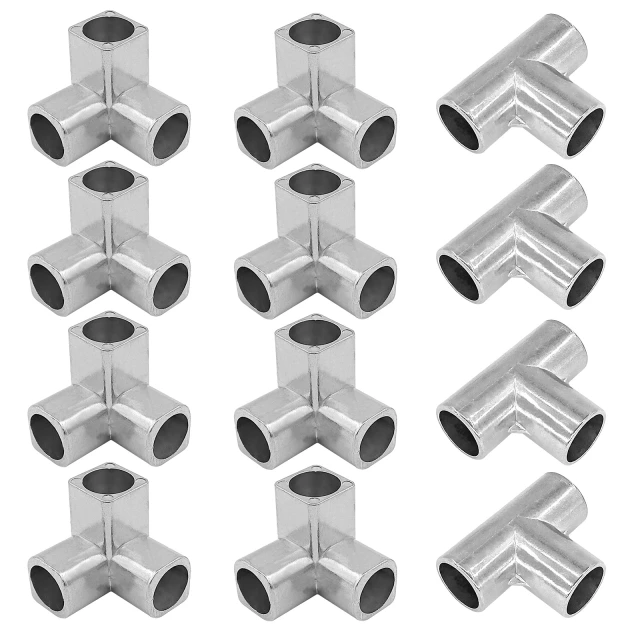 3 Way Tee 16mm PVC Fitting Build Aluminum Heavy Duty Greenhouse Frame Furniture Connectors (Pack of 12)