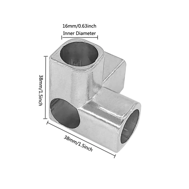 3 Way Tee 16mm PVC Fitting Build Aluminum Heavy Duty Greenhouse Frame Furniture Connectors (Pack of 12)