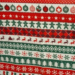Linen 55"(140cm) Rectangle Red Green White Stripe Christmas Tablecloth Oblong Home Decorative